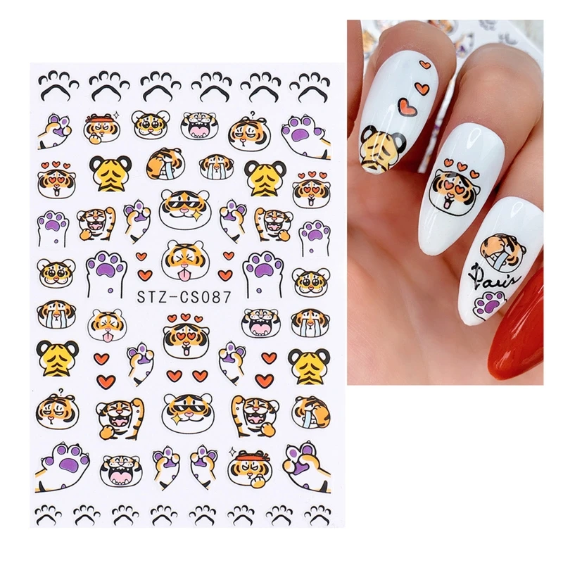 Animal Nail Art Stickers,3D Self-Adhesive Love Heart Tiger Nail Decals for Acrylic Nail Supplies DIY Manicure Nail Decor
Animal Nail Art Stickers,3D Self-Adhesive Love Heart Tiger Nail Decals for Acrylic Nail Supplies DIY Manicure Nail Decor