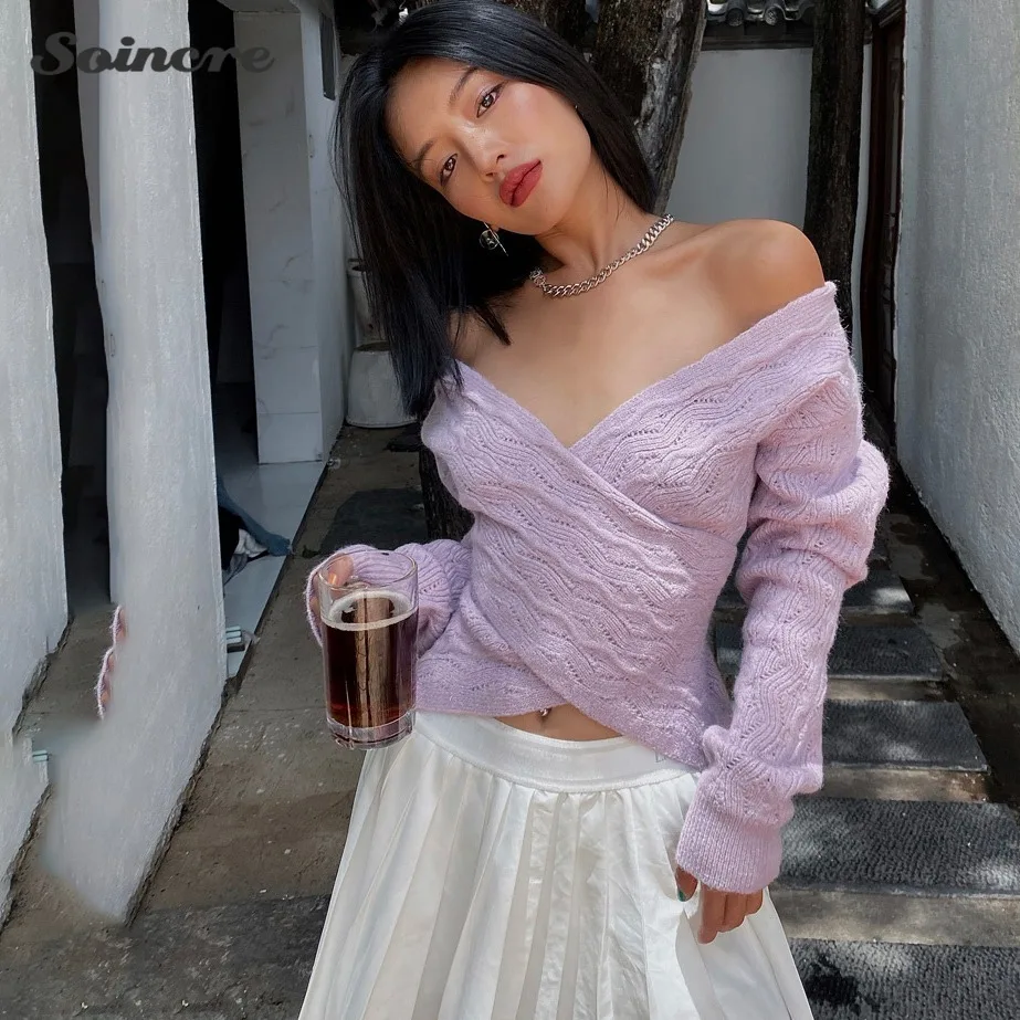 Women's Knitted Sweater 2021 Fall Fashion Cross-lace Pullover Long-sleeved V-neck Slim Tops Elegant Casual Solid Color Pullovers
Women's Knitted Sweater 2021 Fall Fashion Cross-lace Pullover Long-sleeved V-neck Slim Tops Elegant Casual Solid Color Pullovers