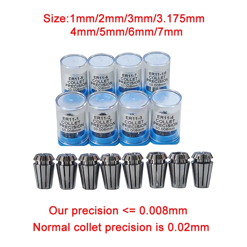 ER11 собирает 1/8 дюйма 3,175 1 2 3 4 5 6 7 мм для гравировального станка с ЧПУ, токарный станок, фрезерный инструмент, высокая точность 0,008 мм, материал ...
ER11 собирает 1/8 дюйма 3,175 1 2 3 4 5 6 7 мм для гравировального станка с ЧПУ, токарный станок, фрезерный инструмент, высокая точность 0,008 мм, материал ...