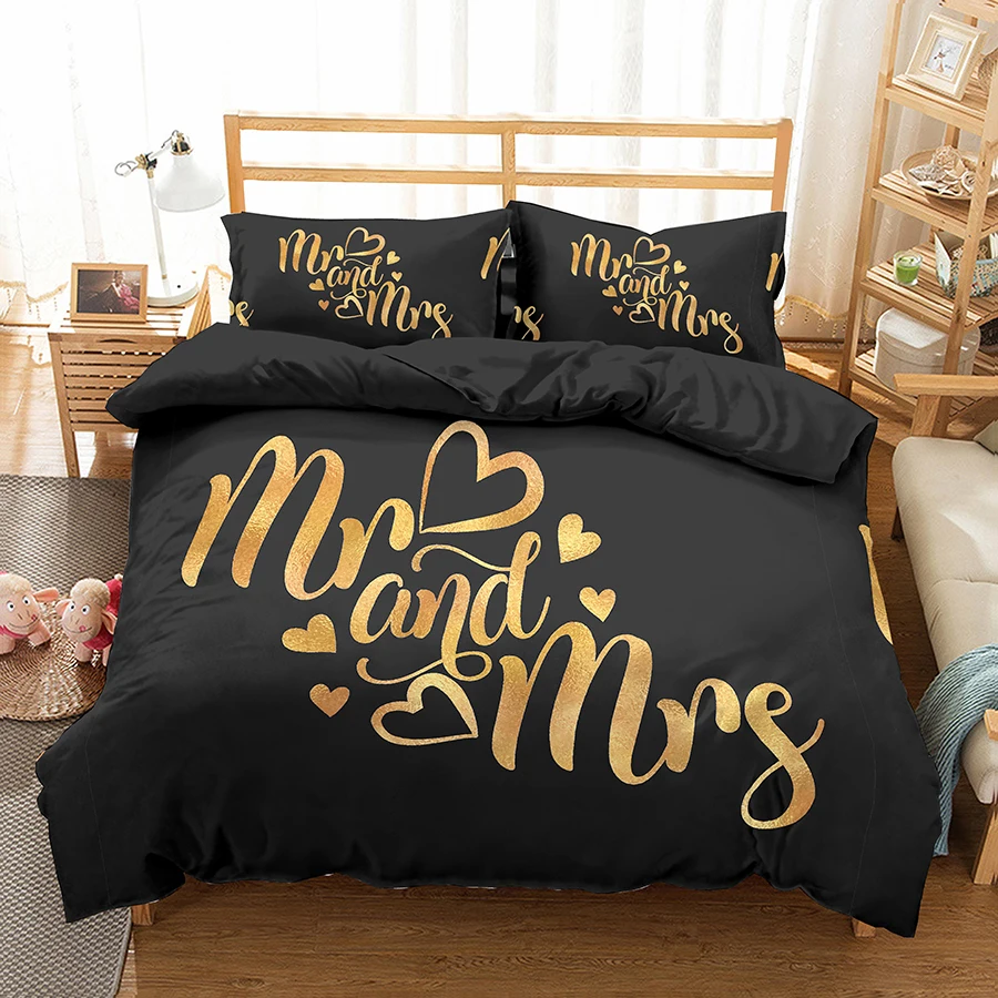Mr. Mrs. Lover Double Bed Luxury Bedding Set 2 People Adult Duvet Cover Black Comforter Cover King Queen Size 260x220 240x220
Mr. Mrs. Lover Double Bed Luxury Bedding Set 2 People Adult Duvet Cover Black Comforter Cover King Queen Size 260x220 240x220
