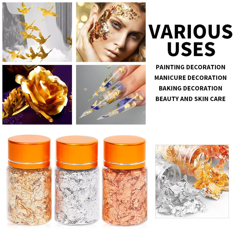 3g/5g Gold Flakes Irregular Aluminum Foil Nail Sticker For Nails Chrome Powder DIY Manicure Nail Art Decorations
3g/5g Gold Flakes Irregular Aluminum Foil Nail Sticker For Nails Chrome Powder DIY Manicure Nail Art Decorations
