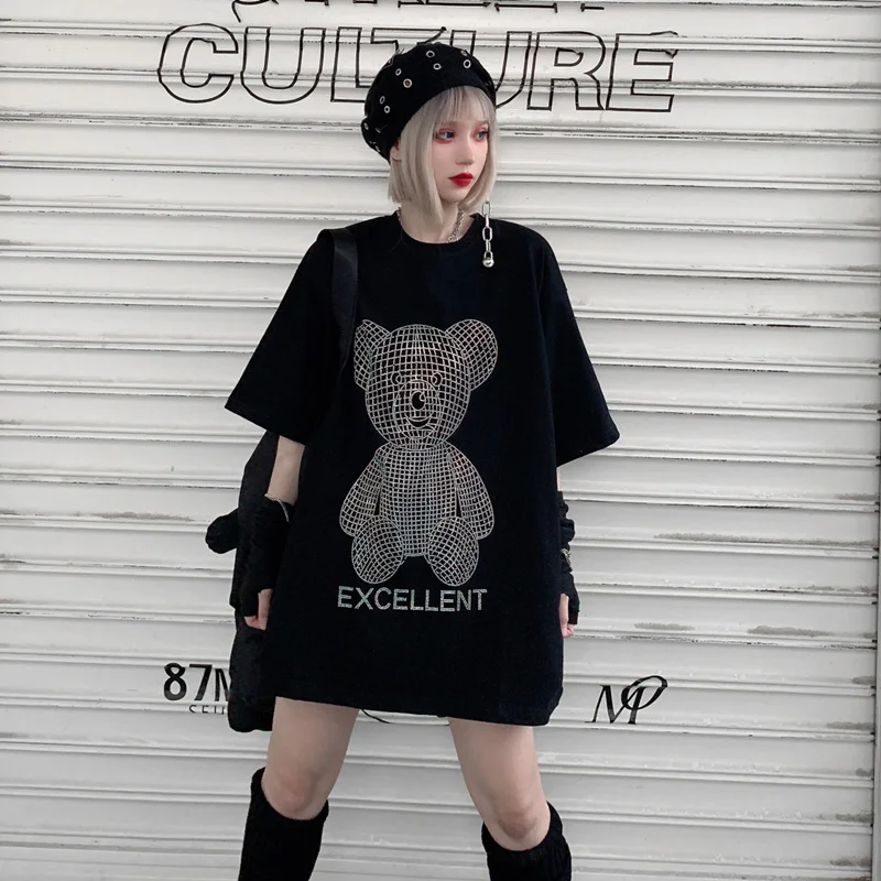 Mid-length Short-sleeved T-shirt Female 2020 Summer New Korean Version Loose Round Neck Tide Ins Personalized Rhinestone Tops
Mid-length Short-sleeved T-shirt Female 2020 Summer New Korean Version Loose Round Neck Tide Ins Personalized Rhinestone Tops