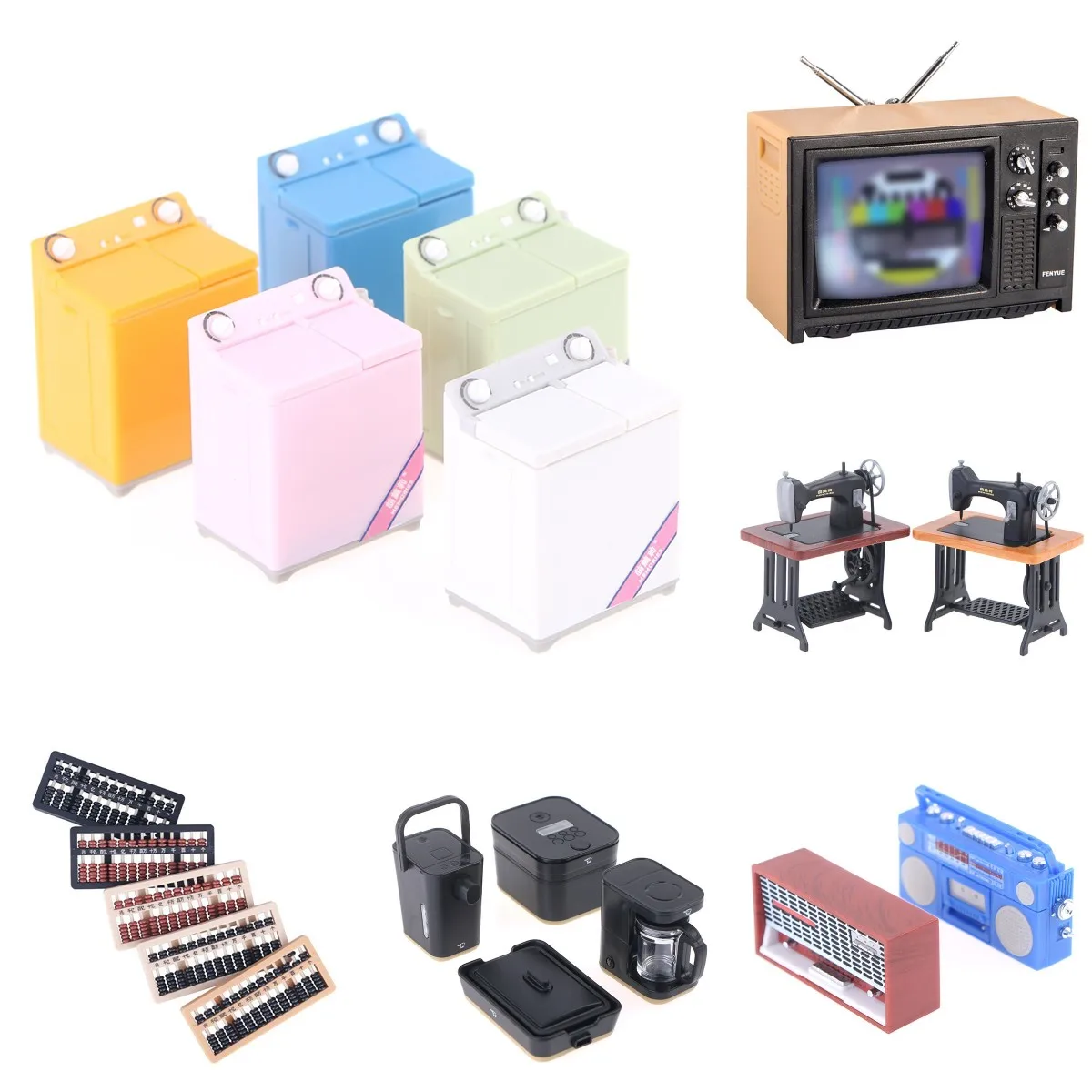Retro Dollhouse Decoration Mini Furniture Radio Television Kitchen Appliances Abacus Washing Machine Sewing Machine
Retro Dollhouse Decoration Mini Furniture Radio Television Kitchen Appliances Abacus Washing Machine Sewing Machine