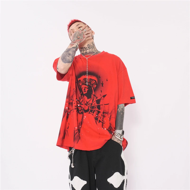 ELKMU Men Oversize T-shirt Summer Streetwear Virgin Mary Print Tshirts Short Sleeve Harajuku Yellow Tshirt Tops Tees Shirt HE969
ELKMU Men Oversize T-shirt Summer Streetwear Virgin Mary Print Tshirts Short Sleeve Harajuku Yellow Tshirt Tops Tees Shirt HE969
