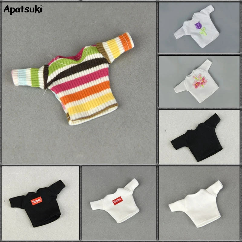 Модные рубашки Короткие топы для кукол Барби одежда наряды Blythe аксессуары 1/6 BJD