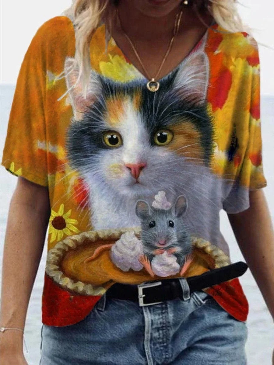 Harajuku T shirts Summer Vintage Printed Tops Women Casual Short Sleeve V-neck Plus Size Tee Shirt Femme Lady Clothes
Harajuku T shirts Summer Vintage Printed Tops Women Casual Short Sleeve V-neck Plus Size Tee Shirt Femme Lady Clothes