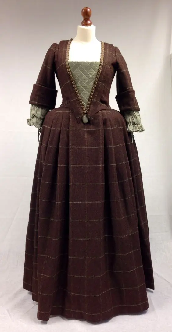 

Outlander Highland Costume Claire Randall Vintage Highlander Red Dress Outlander Women Dress Gown Custom Made