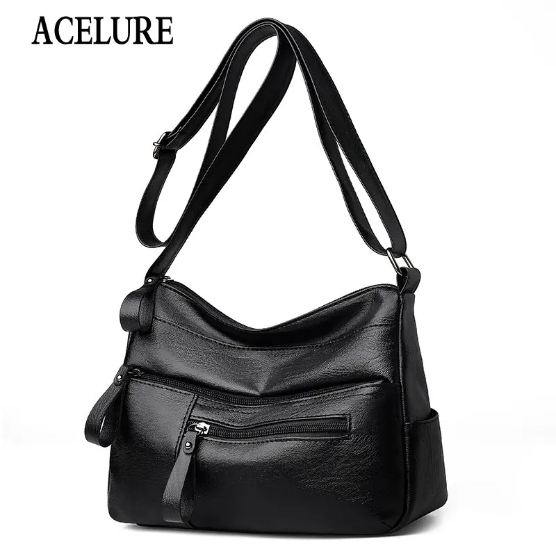 ACELURE Female Messenger Bags Ladies Handbags Solid Shoulder Bags for Women Casual Fashion Soft Black PU Leather Crossbody Bags
ACELURE Female Messenger Bags Ladies Handbags Solid Shoulder Bags for Women Casual Fashion Soft Black PU Leather Crossbody Bags