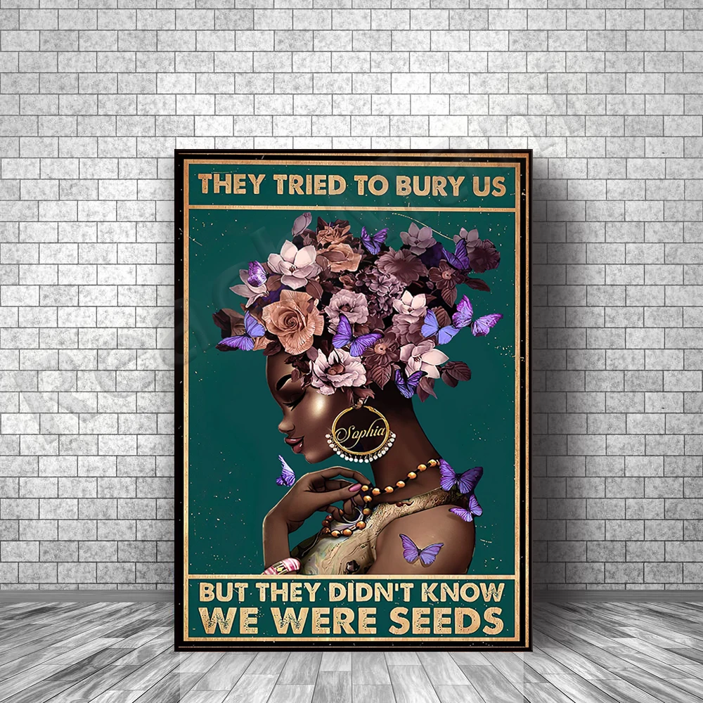 Black women canvas art, they try to bury us poster prints, African queen, purple black girl wall art, African American wall deco
Black women canvas art, they try to bury us poster prints, African queen, purple black girl wall art, African American wall deco