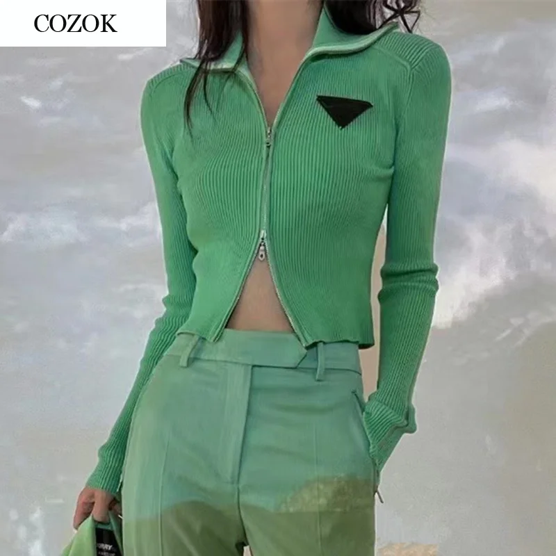 Sexy Green Cropped Top Cardigan 2021 Autumn Fashion Turn Down Collar Slim Zipper Sweater Short Jacket Bodycon Knit Coat
Sexy Green Cropped Top Cardigan 2021 Autumn Fashion Turn Down Collar Slim Zipper Sweater Short Jacket Bodycon Knit Coat