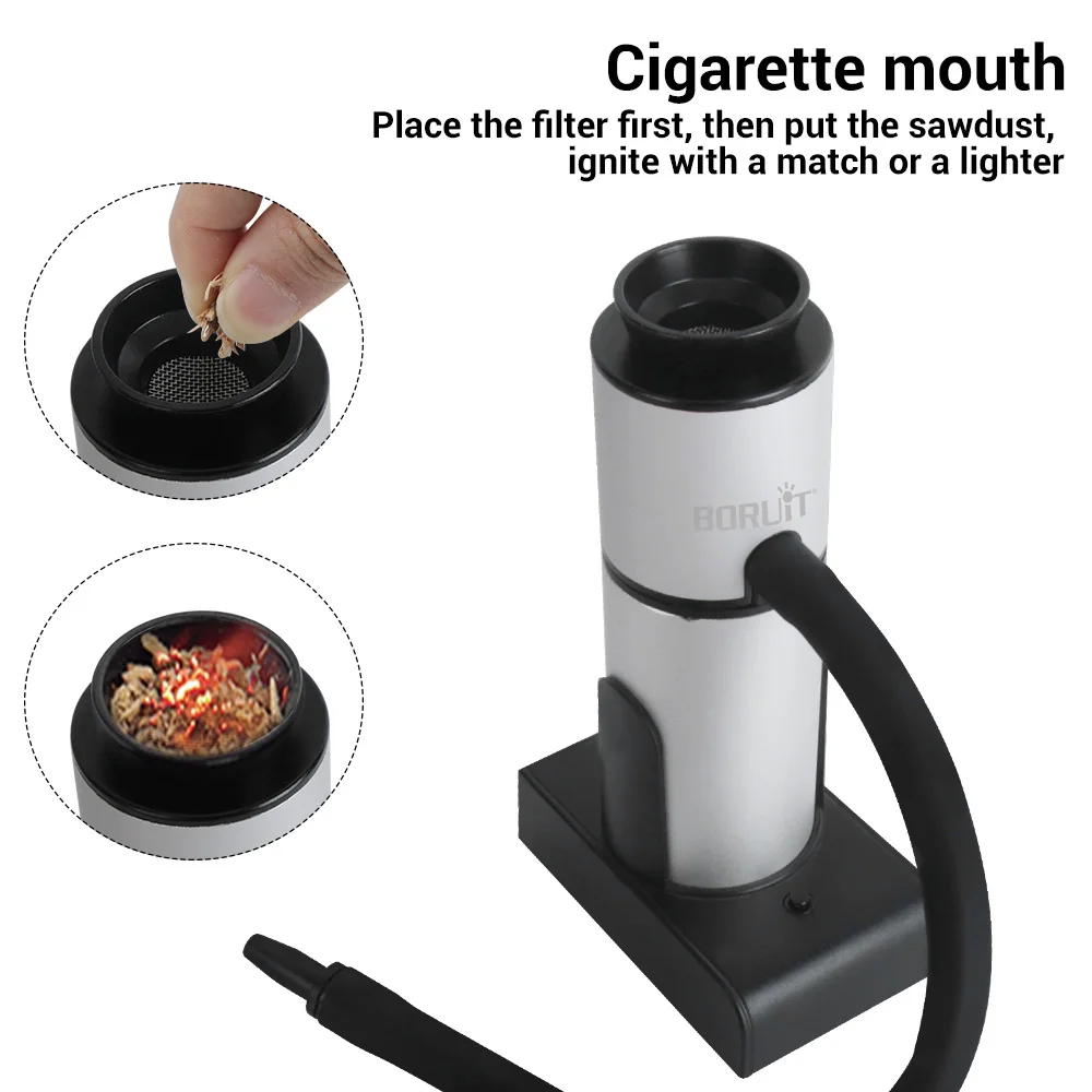 BORUiT Smoke Infuser Portable Molecular Cuisine Smoking Gun Food Cold Generator Meat Burn Smokehouse Cooking for BBQ Grill | Дом и сад