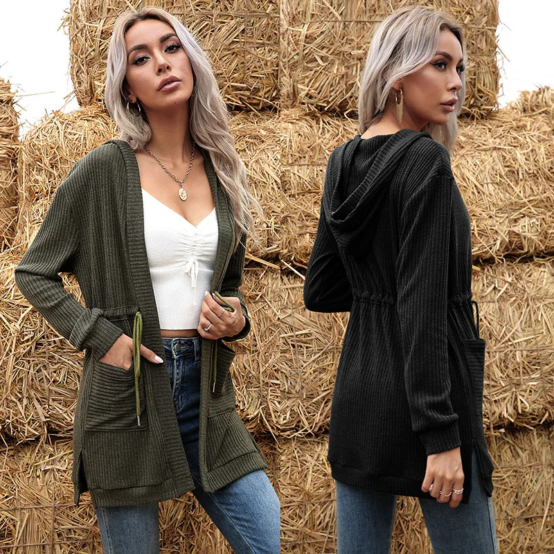 Cardigan Women Autumn winter New Crop Top Sweater Solid Long Sleeve Cardigan Knitted Hooded Sweater Coat for Women Clothing
Cardigan Women Autumn winter New Crop Top Sweater Solid Long Sleeve Cardigan Knitted Hooded Sweater Coat for Women Clothing