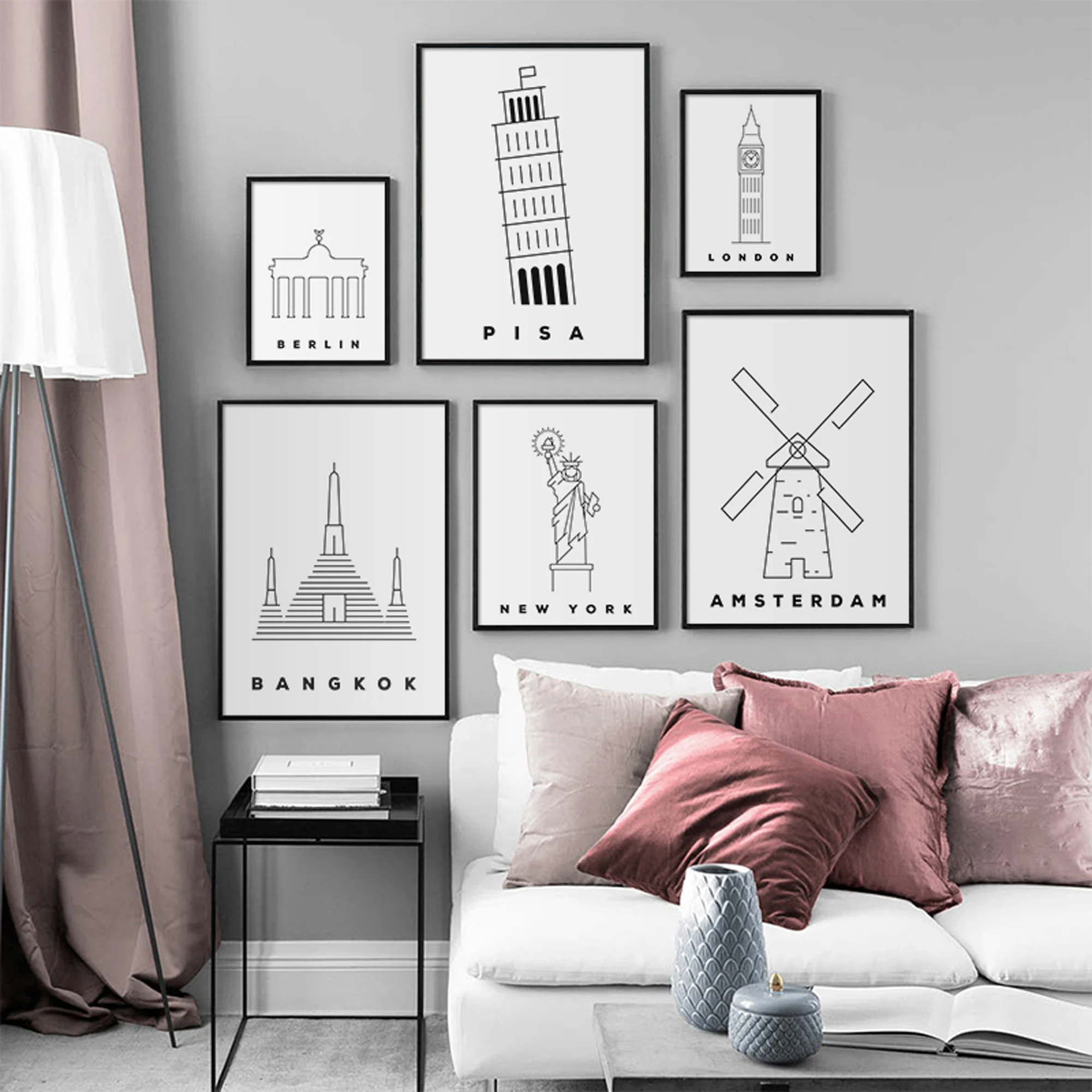 Travel City Attractions Poster New York London Paris Wall Art Canvas Print Modern Painting Pictures for Living Room Home Decor
Travel City Attractions Poster New York London Paris Wall Art Canvas Print Modern Painting Pictures for Living Room Home Decor
