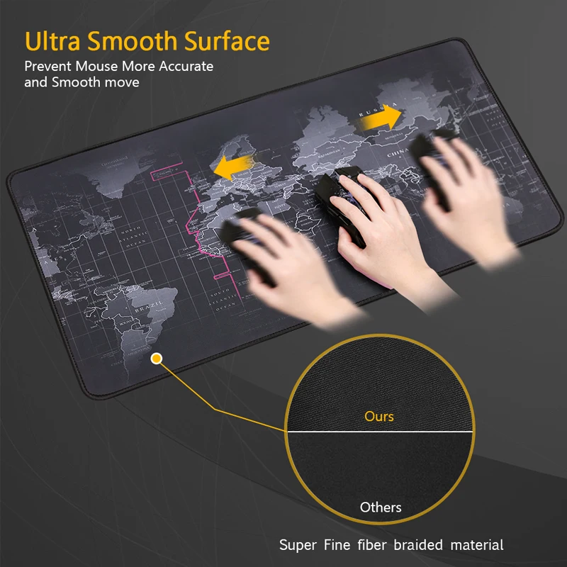 Hot Sell Extra Large Mouse Pad Old World Map Gaming Mousepad Anti-slip Natural Rubber with Locking Edge Gaming Mouse Desk Mat
Hot Sell Extra Large Mouse Pad Old World Map Gaming Mousepad Anti-slip Natural Rubber with Locking Edge Gaming Mouse Desk Mat