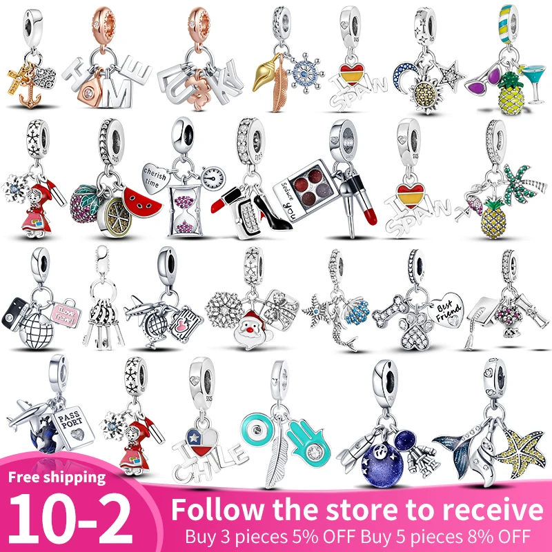 Fits original pandach bracelet necklace silver color three piece charms beads silver color pendant beads women diy jewelry 2022
Fits original pandach bracelet necklace silver color three piece charms beads silver color pendant beads women diy jewelry 2022