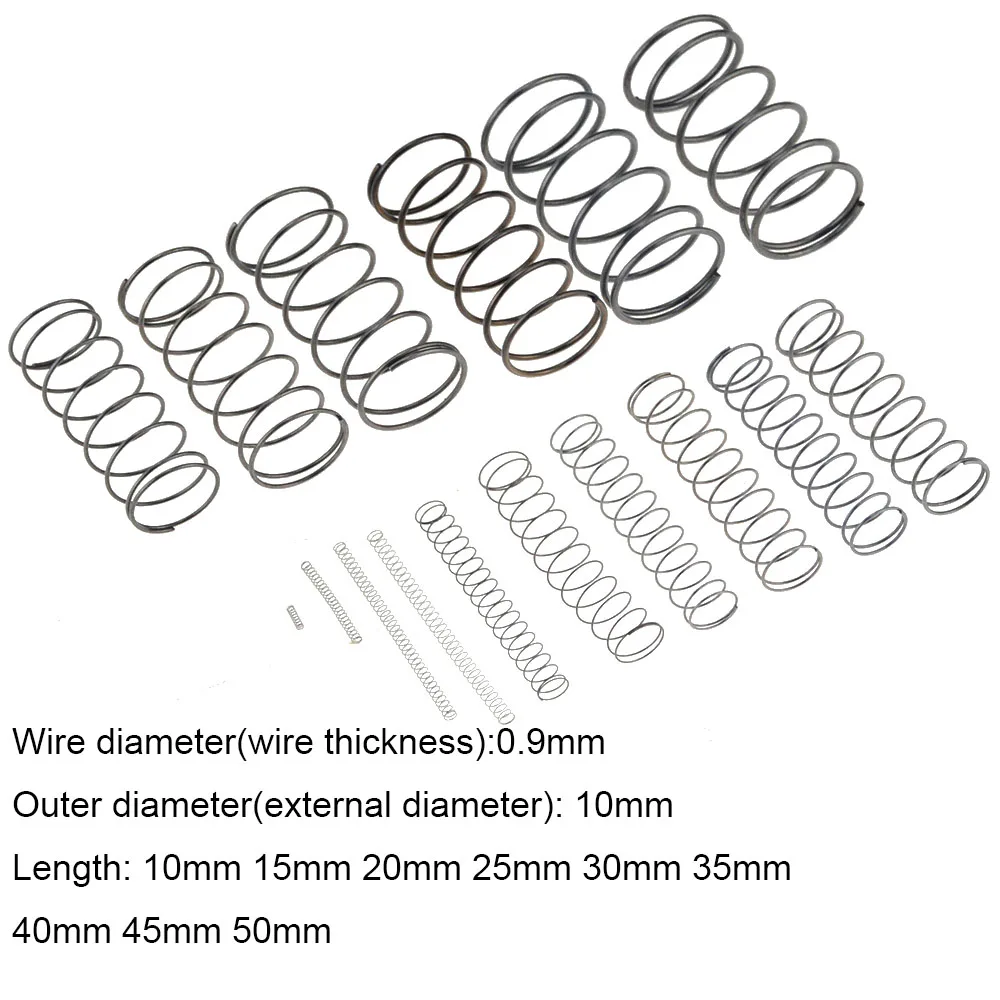 10PCS 0.9*10*10-50mm Spring Steel Small Compression Release Mechanical Return Spring Pressure Spring OD 10mm 0.9x10x10-50mm
10PCS 0.9*10*10-50mm Spring Steel Small Compression Release Mechanical Return Spring Pressure Spring OD 10mm 0.9x10x10-50mm