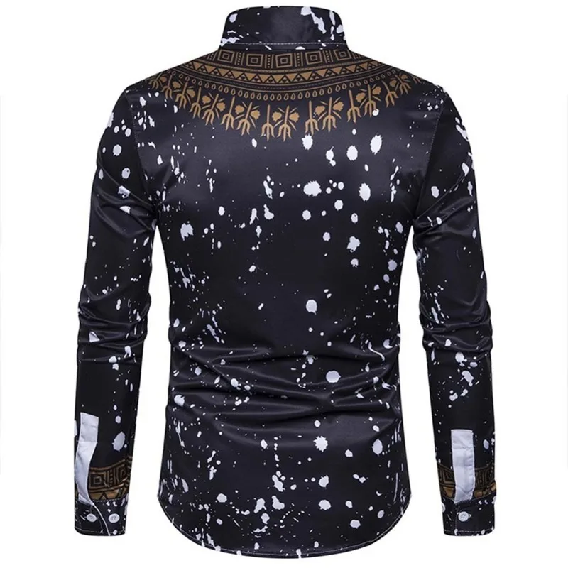 Fashion Men African Dashiki Shirt Turn Collar Long Sleeve Man Traditional Ethnic Printed Dot Shirts and Tops Male Africa Clothes
Fashion Men African Dashiki Shirt Turn Collar Long Sleeve Man Traditional Ethnic Printed Dot Shirts and Tops Male Africa Clothes