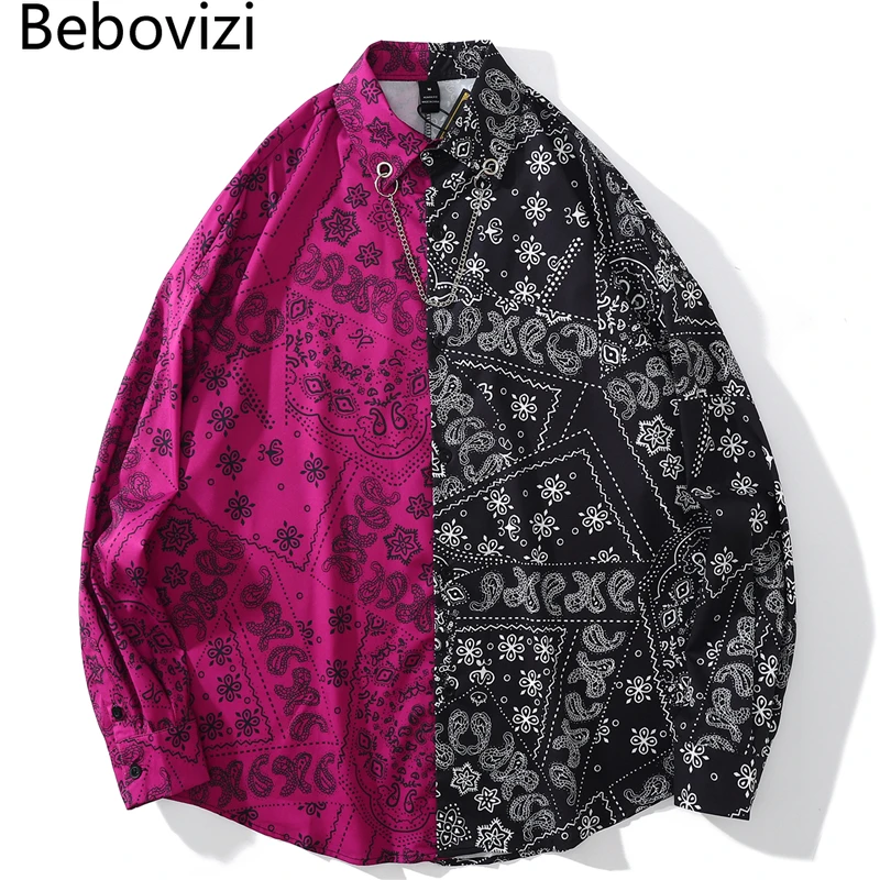 Hip Hop Streetwear Patchwork Cashew Flowers Print Shirt Harajuku Punk Rapper Long Sleeve Shirt 2021 Men Casual Tops Shirt
Hip Hop Streetwear Patchwork Cashew Flowers Print Shirt Harajuku Punk Rapper Long Sleeve Shirt 2021 Men Casual Tops Shirt