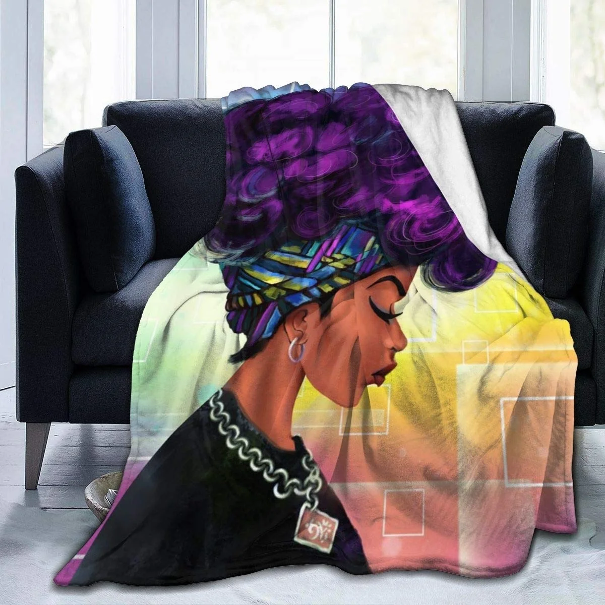 2021 African American Black Women With Purple Hair Throw Blanket Warm Ultra-Soft Micro Fleece Blanket For Bed Couch Living Room
2021 African American Black Women With Purple Hair Throw Blanket Warm Ultra-Soft Micro Fleece Blanket For Bed Couch Living Room
