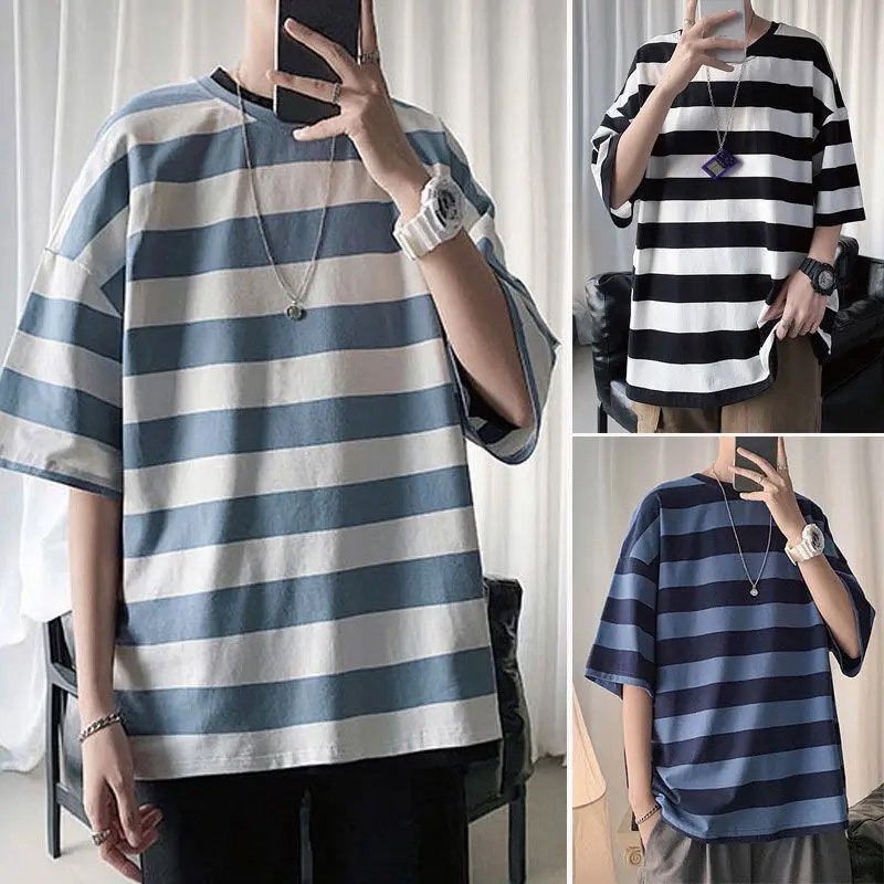 Oversized Men T Shirt Summer Short Sleeve O Neck Striped Korean Fashion Hip Pop Harajuku Hip Pop Streetwear Couple Clothing Tops
Oversized Men T Shirt Summer Short Sleeve O Neck Striped Korean Fashion Hip Pop Harajuku Hip Pop Streetwear Couple Clothing Tops