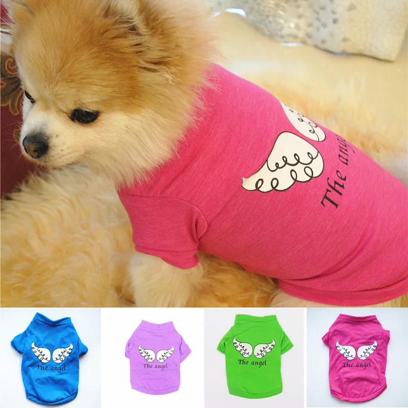 Fashion Summer Angel Feather Print Classic Dog T-shirt for Small Puppy Dog Cat Jacket Costume Pet Products Puppy Pet Clothes
Fashion Summer Angel Feather Print Classic Dog T-shirt for Small Puppy Dog Cat Jacket Costume Pet Products Puppy Pet Clothes