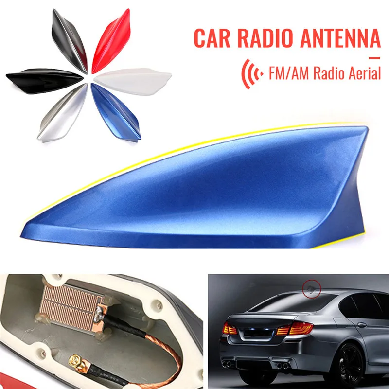 

Upgraded Signal Universal Car Aerial Shark Fin Antenna Auto Roof FM/AM Radio Replacement for BMW/Honda/Toyota/Hyundai/Kia/etc