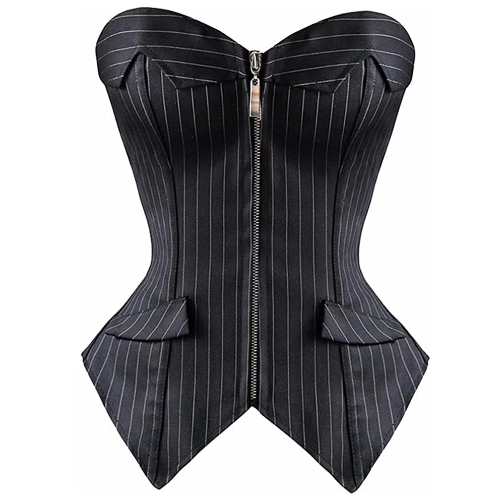 2 pcs Sexy Office Lady Style Striped Corsets with Skirt for Women Costume Lingerie Bustier Top Satin Lace up Trim Plus Size
2 pcs Sexy Office Lady Style Striped Corsets with Skirt for Women Costume Lingerie Bustier Top Satin Lace up Trim Plus Size