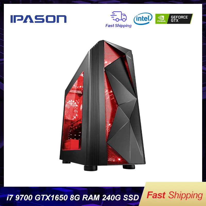 Настольный ПК IPASON Intel i7 9700 GTX1050TI 4G/GTX1650 4G 240G SSD 8G DDR4 RAM для игр PUBG сборка игровые