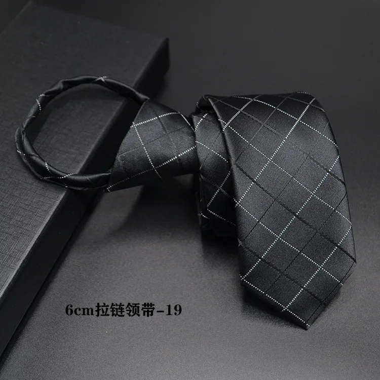 Мужской галстук на молнии Модный деловой узкий для жениха 6 см вечерние галстуки