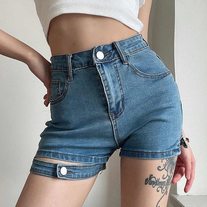High Waist Split Denim Shorts Women Europe and America Sexy All-match Super Short Hot Pants Summer Shorts NS2605
High Waist Split Denim Shorts Women Europe and America Sexy All-match Super Short Hot Pants Summer Shorts NS2605