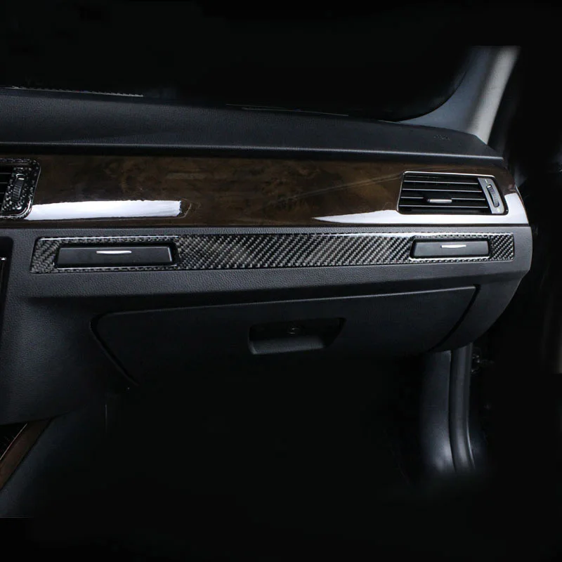 

Стайлинг автомобиля из углеродного волокна внутренняя центральная консоль Copilot держатель стакана для воды крышка отделочная полоса Автомобильная наклейка для BMW 3 серии E90 E92 E93