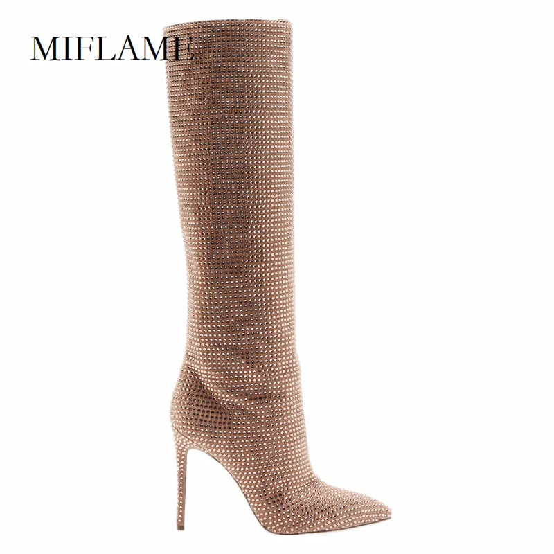 2021 Fashion Slip On Solid Stiletto Shoes Woman Design Rhinestone Studded Knee High Long Boots Pointed Toe Party Nightclub Boots
2021 Fashion Slip On Solid Stiletto Shoes Woman Design Rhinestone Studded Knee High Long Boots Pointed Toe Party Nightclub Boots