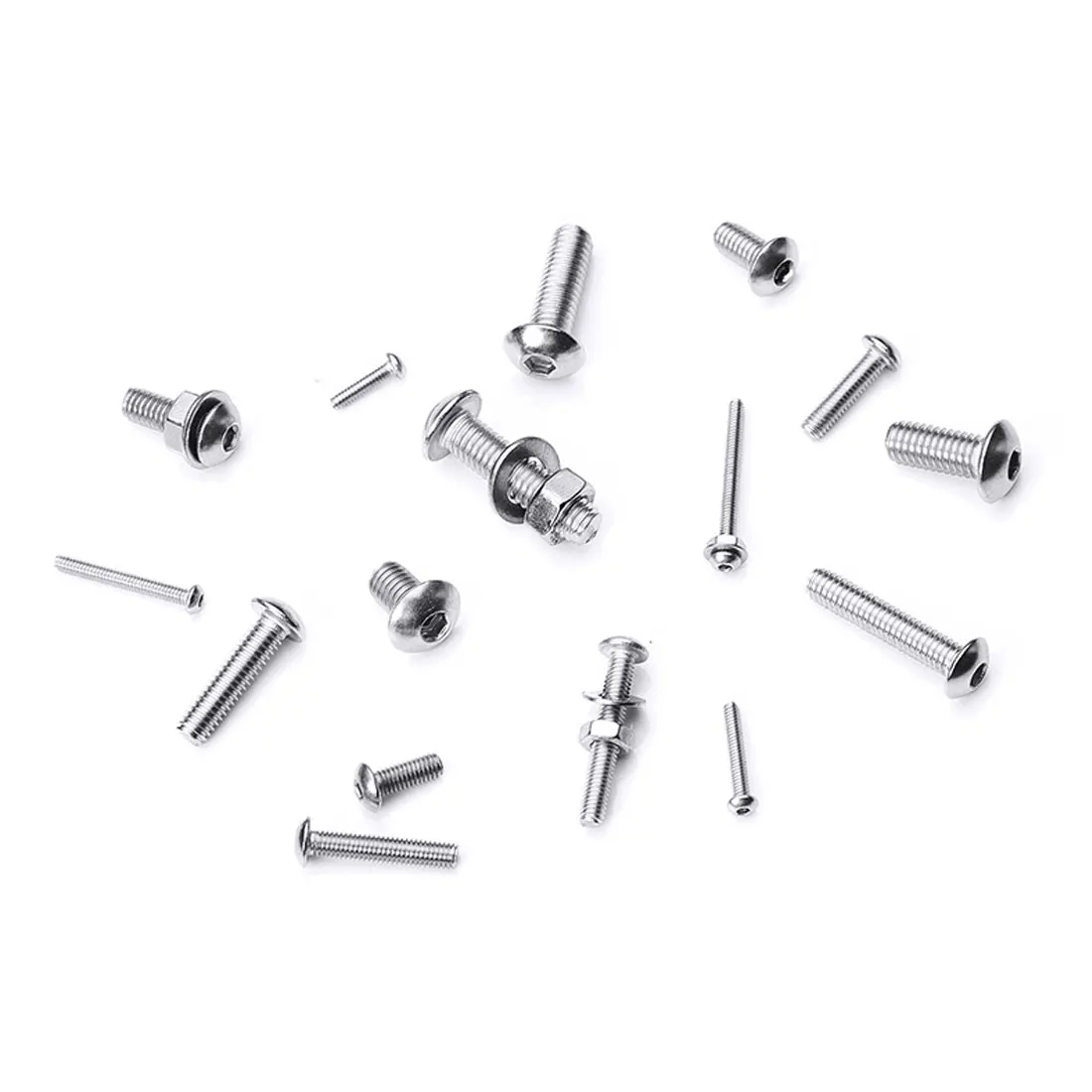 Hexagon socket head Cap screw set Stainless steel flat round head screw bolt and nut Hexagon socket bolt set M2 M3 M4 M5
Hexagon socket head Cap screw set Stainless steel flat round head screw bolt and nut Hexagon socket bolt set M2 M3 M4 M5