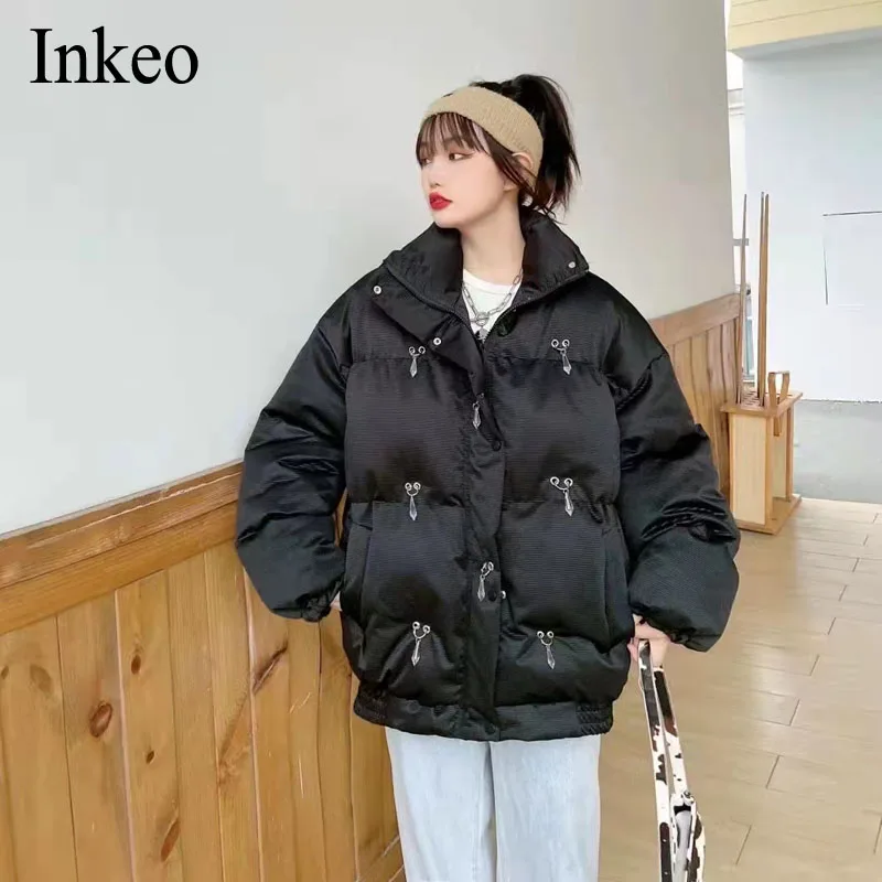 Sweet Female Stand collar Cotton-padded Jacket Short Winter 2021 Thickened Warm Puffer jacket Fashion Oversized Coat INKEO 1O184
Sweet Female Stand collar Cotton-padded Jacket Short Winter 2021 Thickened Warm Puffer jacket Fashion Oversized Coat INKEO 1O184