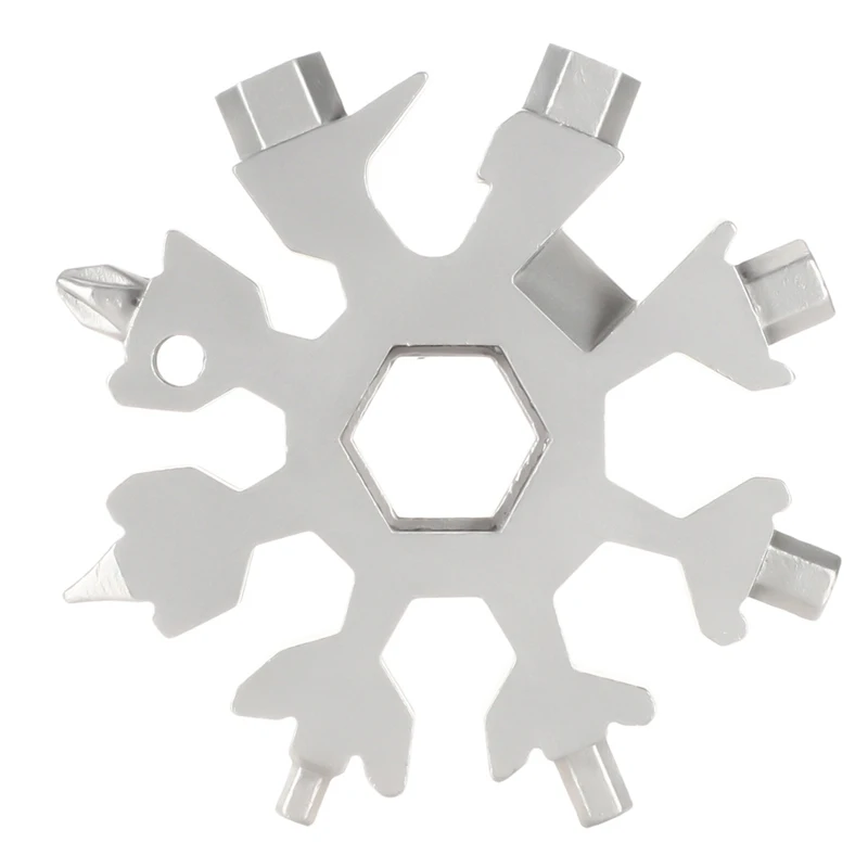 18-in-1 Snowflake Multi Tool,Stainless Steel Snowflake Bottle Opener/Flat Phillips Screwdriver Kit/Wrench
18-in-1 Snowflake Multi Tool,Stainless Steel Snowflake Bottle Opener/Flat Phillips Screwdriver Kit/Wrench