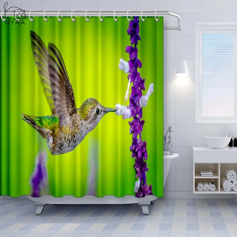 NYAA Hummingbird Colorful Flower Shower Curtain Floral Art In Vintage Style With Hummingbird Bathroom Curtain Sets With Hooks
NYAA Hummingbird Colorful Flower Shower Curtain Floral Art In Vintage Style With Hummingbird Bathroom Curtain Sets With Hooks