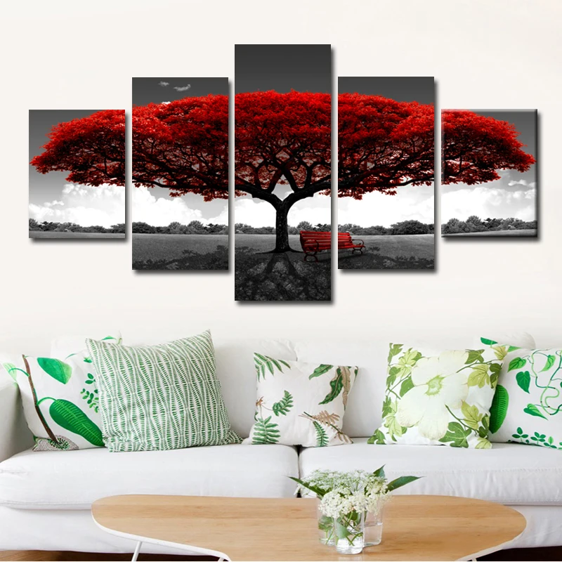 5 Panels Abstract Red Tree Oil Paintings Print On Canvas Posters And Prints Landscape Wall Art Pictures Home Wall Decor No Frame
5 Panels Abstract Red Tree Oil Paintings Print On Canvas Posters And Prints Landscape Wall Art Pictures Home Wall Decor No Frame