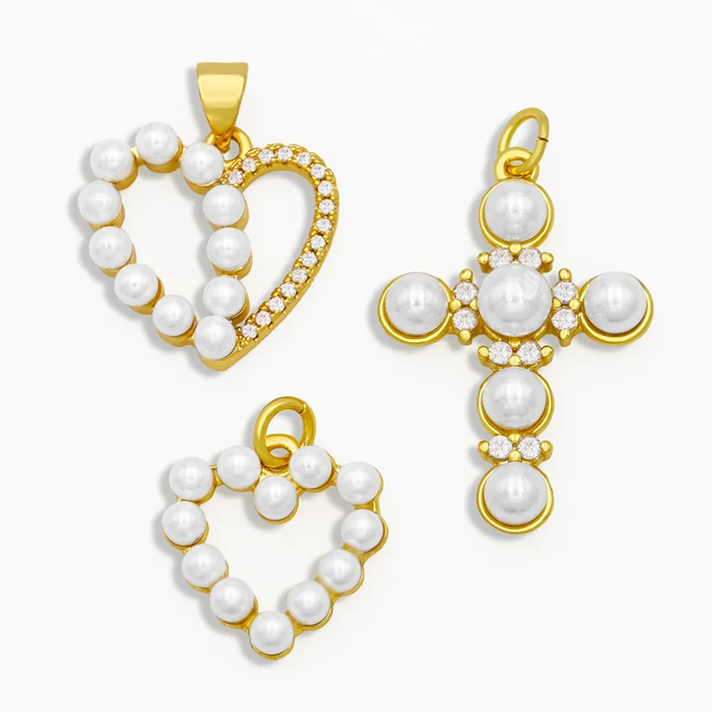 OCESRIO Gold Small Heart Pendant CZ Charm for Jewerly Making Pearl Cross Charms for Necklaces and Bracelets Jewelry pdta287
OCESRIO Gold Small Heart Pendant CZ Charm for Jewerly Making Pearl Cross Charms for Necklaces and Bracelets Jewelry pdta287