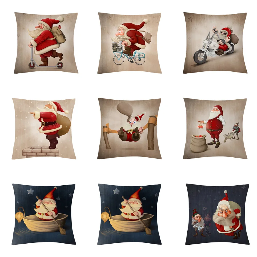 Christmas Cartoon Cushion Cover Santa Claus Decorative Pillow Case Cute Creative Santa Throw Pillowcase Funda Cojín Navidad 
Christmas Cartoon Cushion Cover Santa Claus Decorative Pillow Case Cute Creative Santa Throw Pillowcase Funda Cojín Navidad