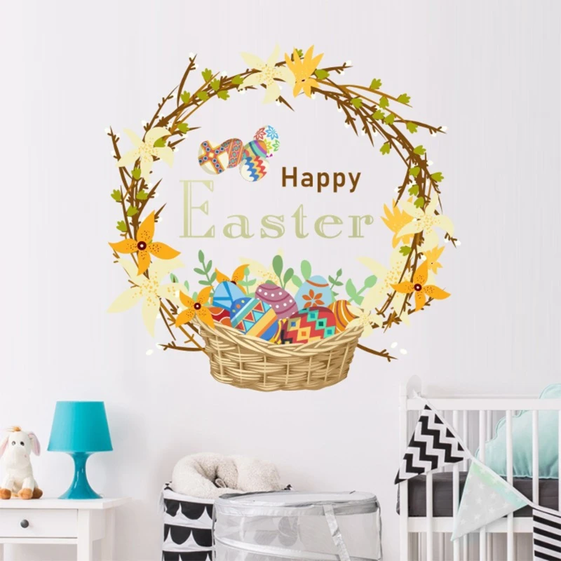 H051 Happy Easter Wreath Eggs Basket Wall Sticker Window Door Decals Living Room Bedroom Mural Home Decor
H051 Happy Easter Wreath Eggs Basket Wall Sticker Window Door Decals Living Room Bedroom Mural Home Decor