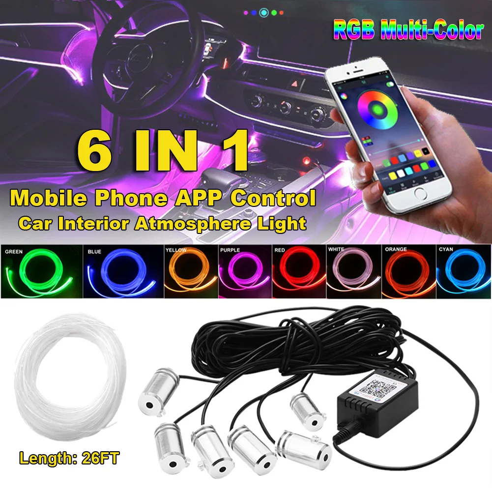 Светодиодные RGB-ленты для салона автомобиля, 8 м, управление через приложение по Bluetooth
Светодиодные RGB-ленты для салона автомобиля, 8 м, управление через приложение по Bluetooth