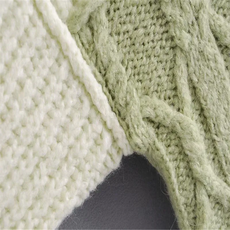 Winter Pullover Woman Chic Streetwear Green Sweaters Top Loose Patchwork Knit Sweater Women Long Sleeve V Neck Plus Size
Winter Pullover Woman Chic Streetwear Green Sweaters Top Loose Patchwork Knit Sweater Women Long Sleeve V Neck Plus Size