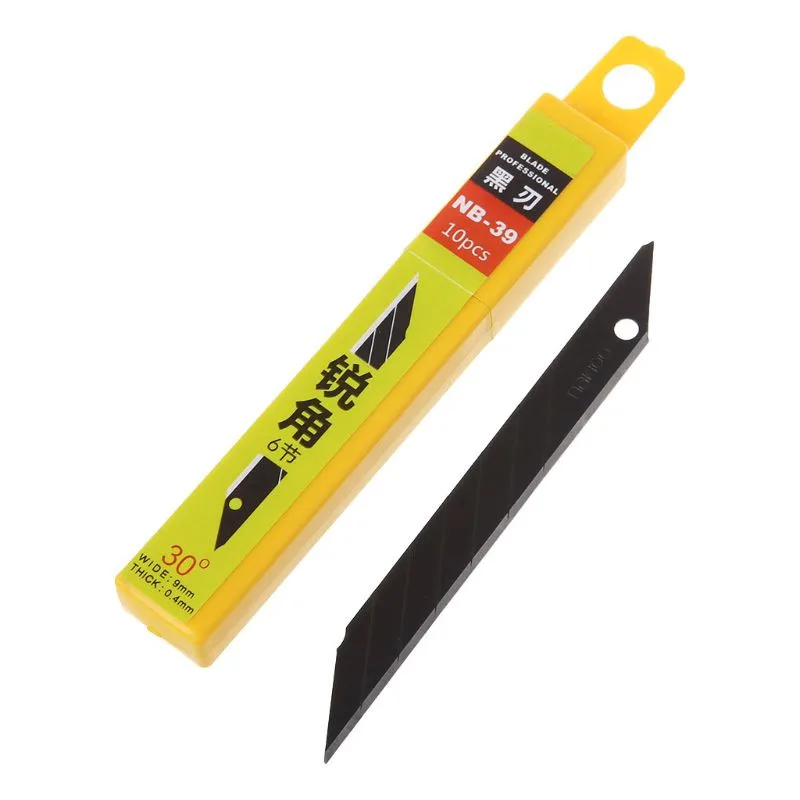 10pcs 30 degree Snap Off Replacement Razor Blades 9mm Shaving Blade Utility Knife Tools Carbon Steel NB-39/NB-41/NB-50
10pcs 30 degree Snap Off Replacement Razor Blades 9mm Shaving Blade Utility Knife Tools Carbon Steel NB-39/NB-41/NB-50