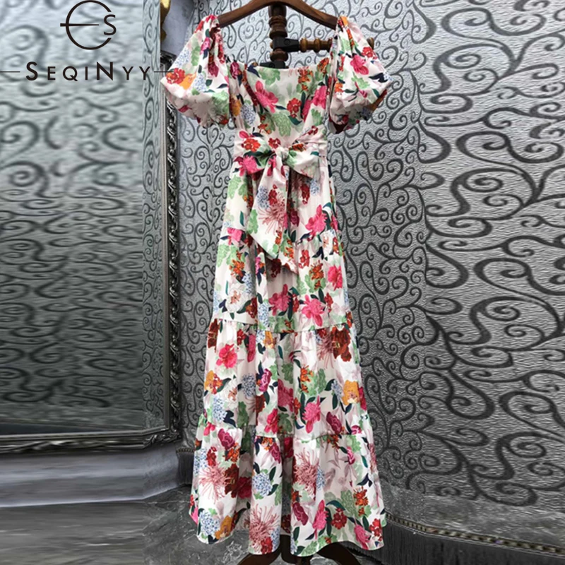 SEQINYY Party Long Dress Summer Spring New Fashion Deisgn Women Runway Red Light Green Flower Print High Street Puff Sleeve Belt
SEQINYY Party Long Dress Summer Spring New Fashion Deisgn Women Runway Red Light Green Flower Print High Street Puff Sleeve Belt