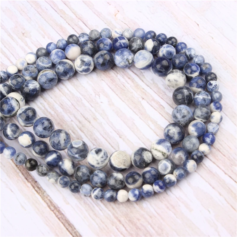 Wholesale New Blue Natural Stone Beads Round Beads Loose Beads For Making Diy Bracelet Necklace 4/6/8/10/12MM 
Wholesale New Blue Natural Stone Beads Round Beads Loose Beads For Making Diy Bracelet Necklace 4/6/8/10/12MM
