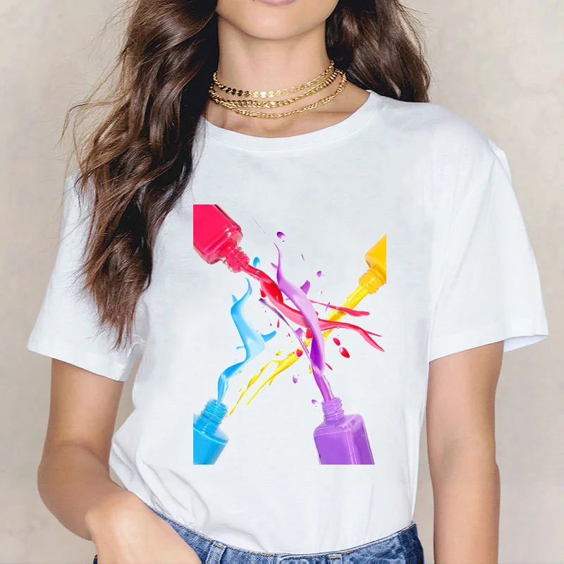 Women T Womens Graphic 3D Finger Nail Paint Color Fashion Cute Printed Tops Tshirt Female Tee Shirt Girls Clothes
Women T Womens Graphic 3D Finger Nail Paint Color Fashion Cute Printed Tops Tshirt Female Tee Shirt Girls Clothes