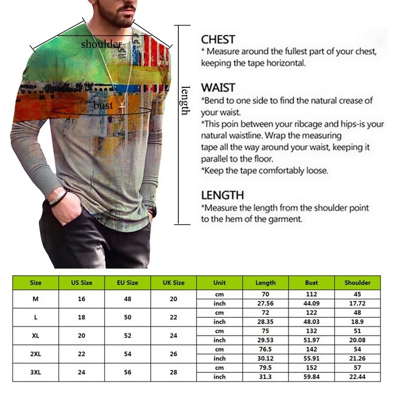 Long Sleeve T-shirt Sexy Mens clothing Fashion 3D Print Tops 2021 New Summer Casual Pullovers Men Tees Shirt Plus Size M-3XL
Long Sleeve T-shirt Sexy Mens clothing Fashion 3D Print Tops 2021 New Summer Casual Pullovers Men Tees Shirt Plus Size M-3XL