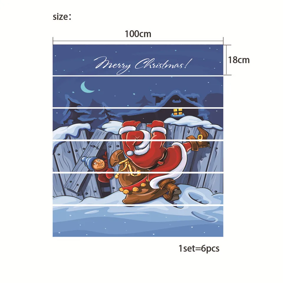 Happy Santa Claus Stair Stickers Decals Vinyl Staircase Wallpaper DIY Self-Adhesive Christmas Stairway Mural Home Decor Design 
Happy Santa Claus Stair Stickers Decals Vinyl Staircase Wallpaper DIY Self-Adhesive Christmas Stairway Mural Home Decor Design