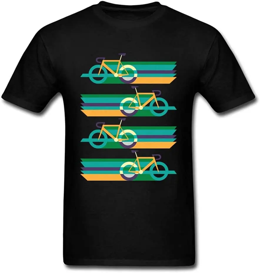 T-shirt for Men Black Tees Short Sleeve Male Top Clothes Plus Size Cartoon Bicycle Men 
T-shirt for Men Black Tees Short Sleeve Male Top Clothes Plus Size Cartoon Bicycle Men