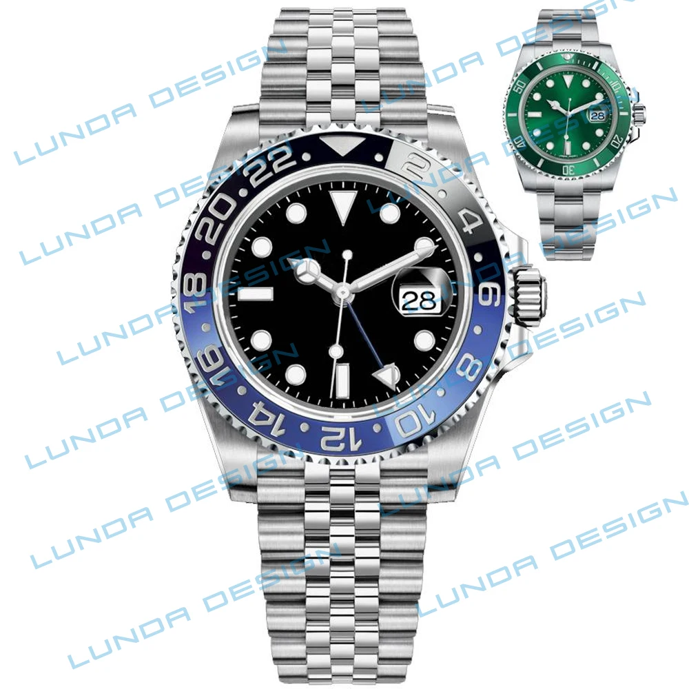 Mens Watches 40mm Automatic Mechanical Watch Stainless Steel Blue Black Ceramic Sapphire WristWatches luminous montre de luxe
Mens Watches 40mm Automatic Mechanical Watch Stainless Steel Blue Black Ceramic Sapphire WristWatches luminous montre de luxe